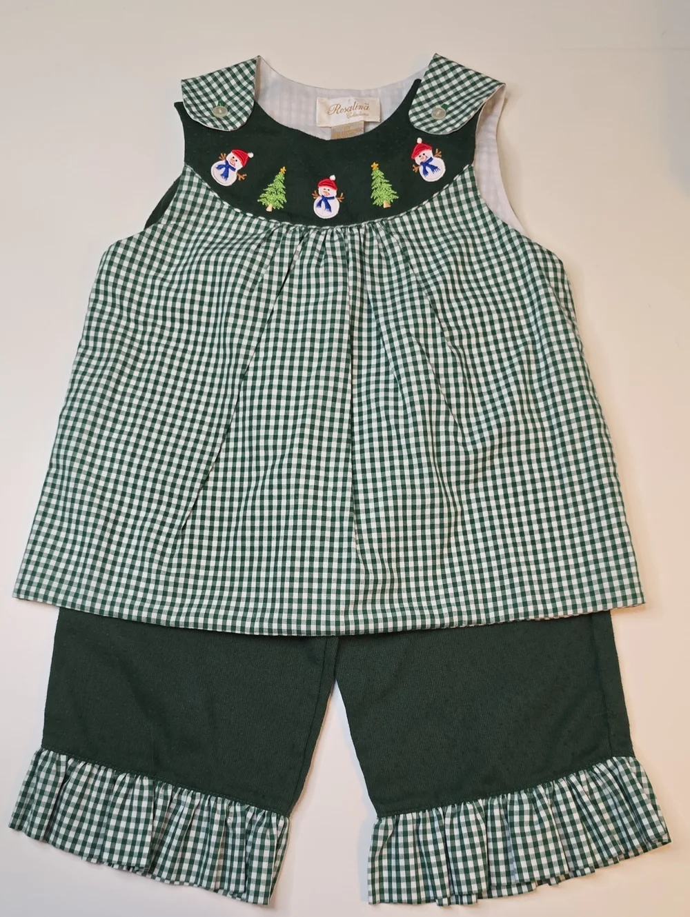 Rosalina Collections Green Gingham Holiday Set